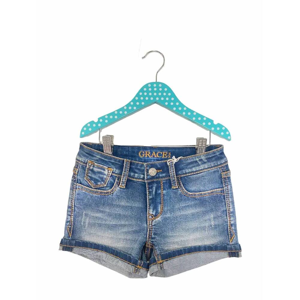 NEW GRACE IN LA girl's denim shorts in blue